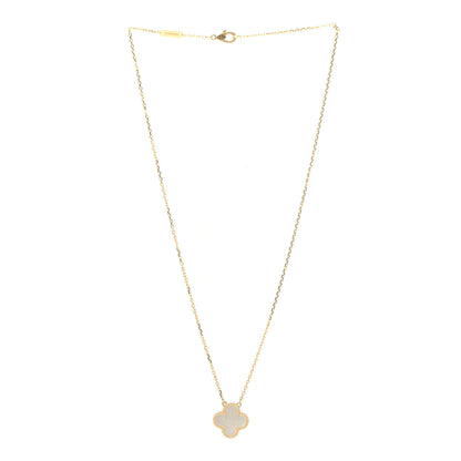 Van Cleef & Arpels 18K Yellow Gold Mother of Pearl Vintage Alhambra Pendant Necklace 3 of 6