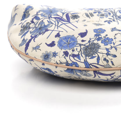 Gucci Canvas Flora Floral Large Wave Hobo Blue 9 of 10