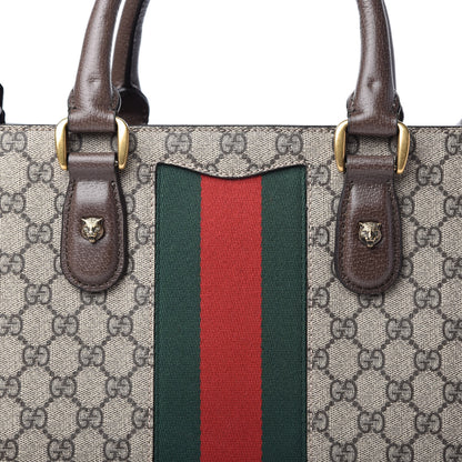 Gucci GG Supreme Monogram Web XL Animalier Top Handle Tote Brown 10 of 10