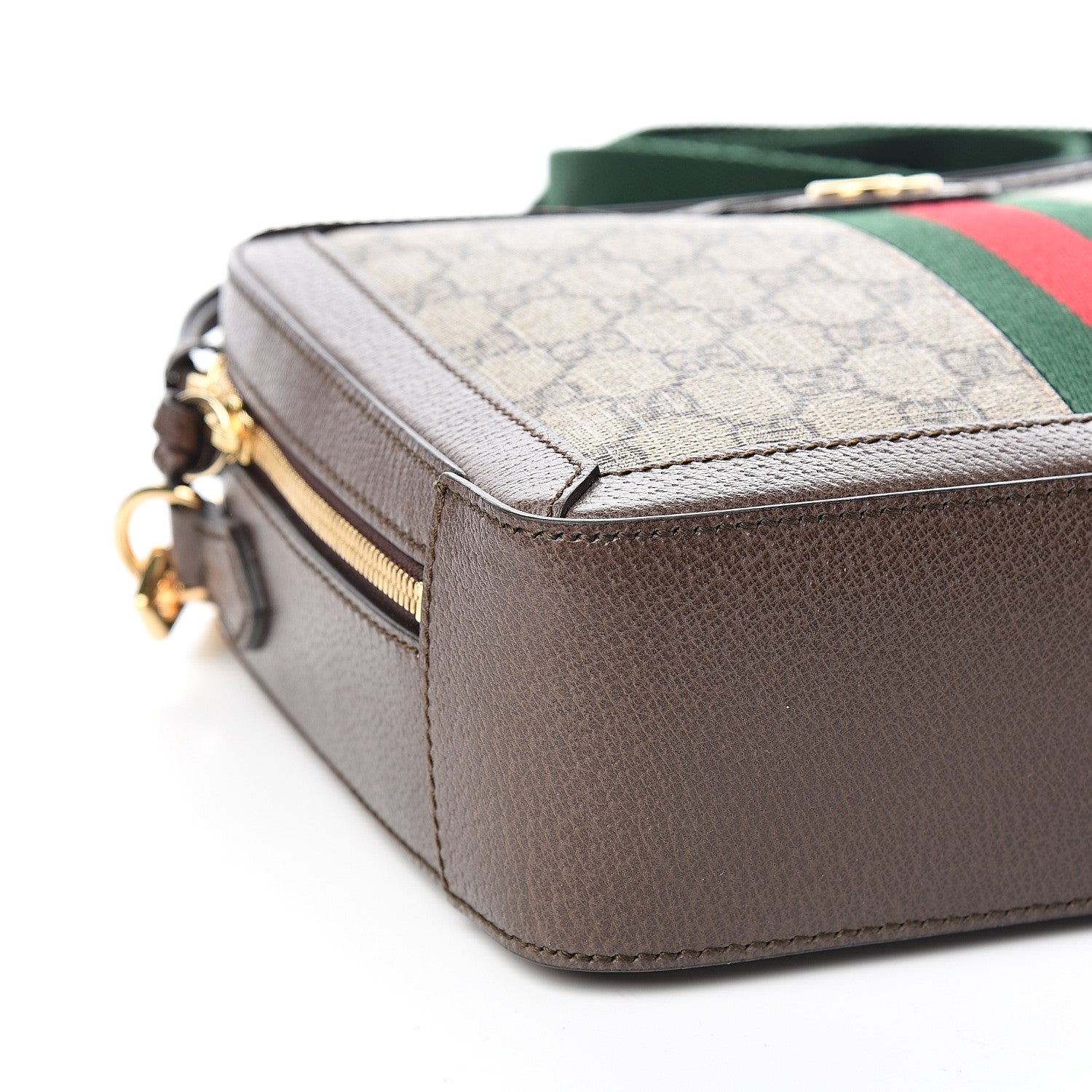 Gucci GG Supreme Monogram Web Small Ophidia Top Handle Shoulder Bag Brown 7 of 9
