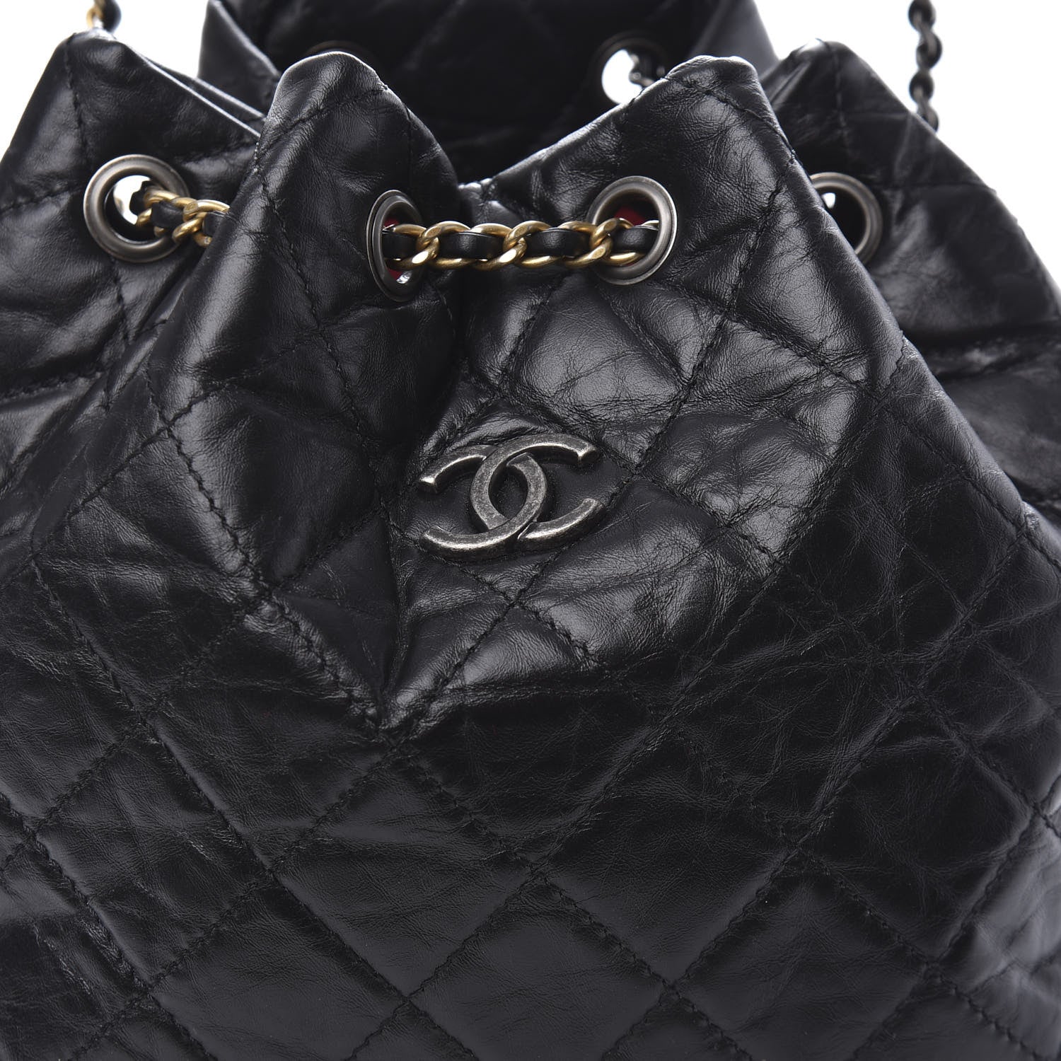 Chanel Aged Calfskin Quilted Gabrielle Backpack Black 9 of 9