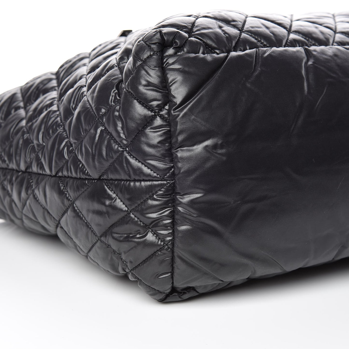 Nylon Quilted Large Coco Cocoon Tote Black
