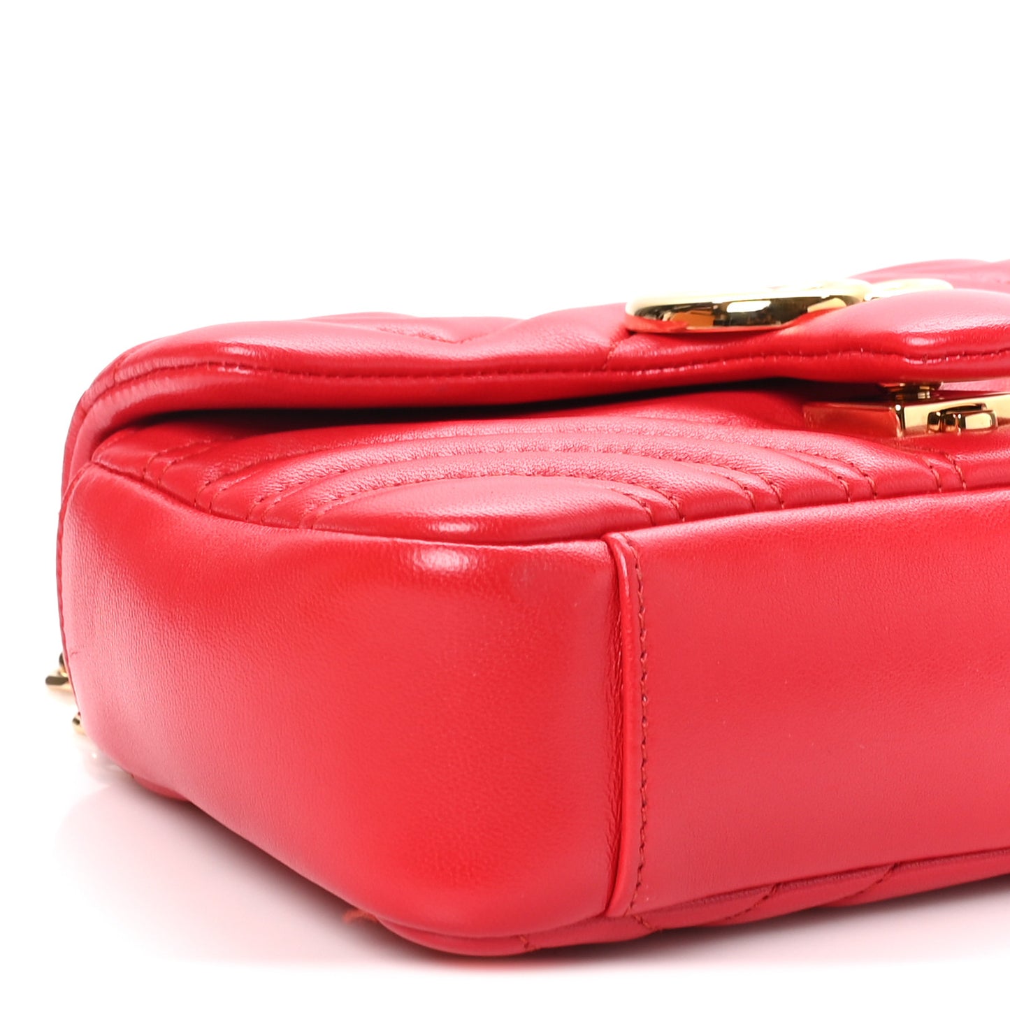 Lambskin Matelasse Small GG Marmont Shoulder Bag Bright Red