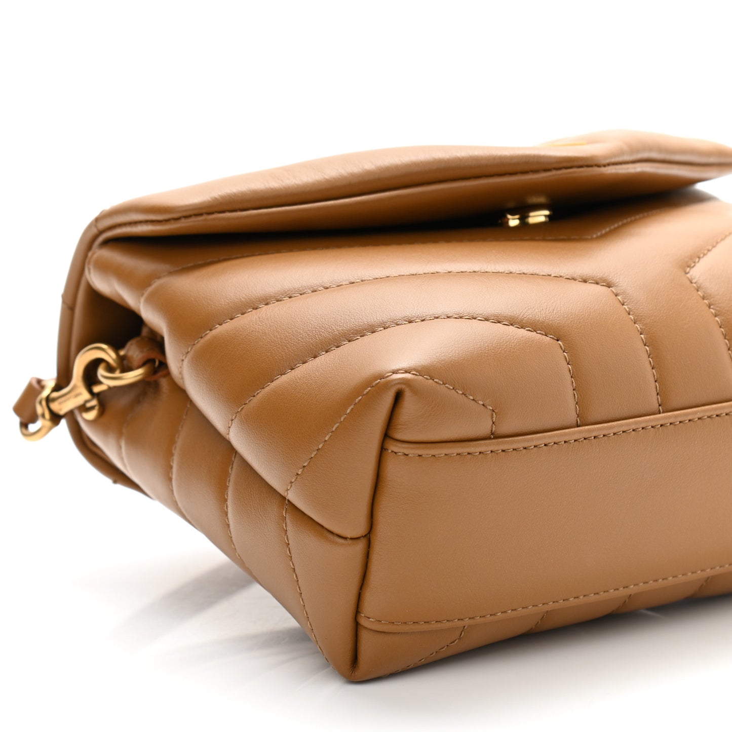 Calfskin Y Quilted Monogram Toy Loulou Crossbody Bag Dark Natural