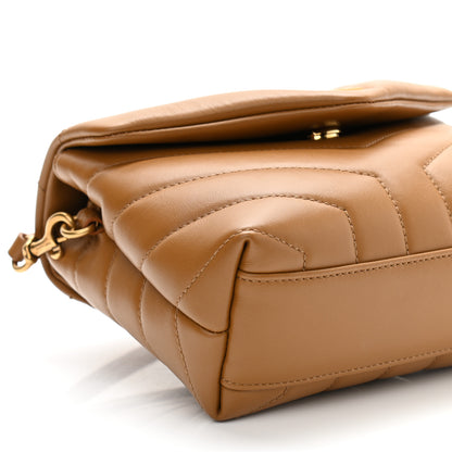 Saint Laurent Calfskin Y Quilted Monogram Toy Loulou Crossbody Bag Dark Natural 9 of 11