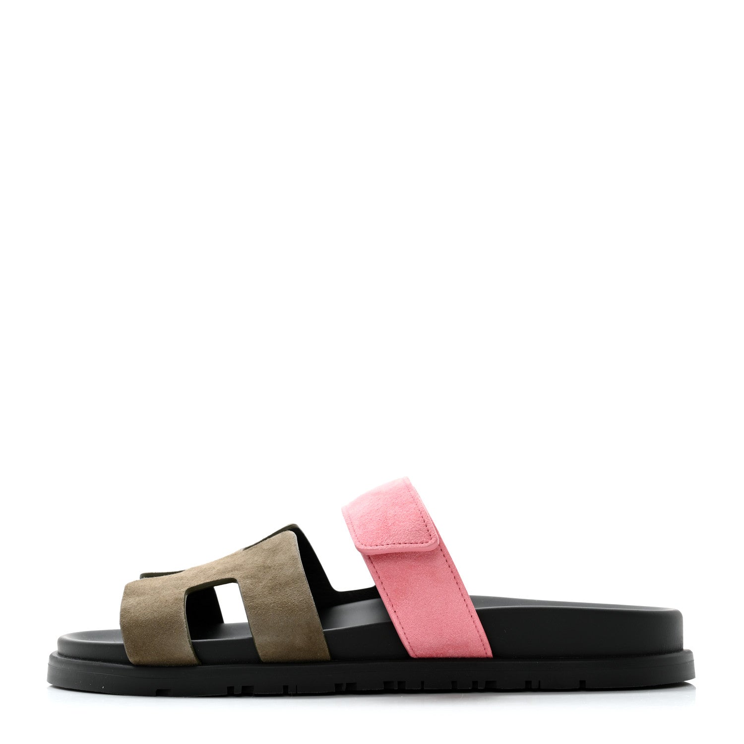 Hermes Suede Goatskin Womens Chypre Sandals 40 Toundra Rose Du Desert 1 of 9