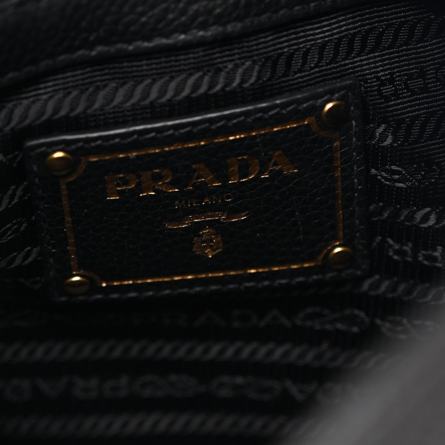Prada Vitello Phenix Embossed Logo Hobo Black 6 of 10