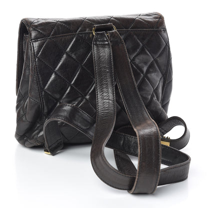 Chanel Lambskin Quilted Backpack Brown 3 of 20