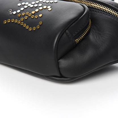Fendi Vitello Grace Karligraphy Studded Pocket Belt Bag Black 8 of 9