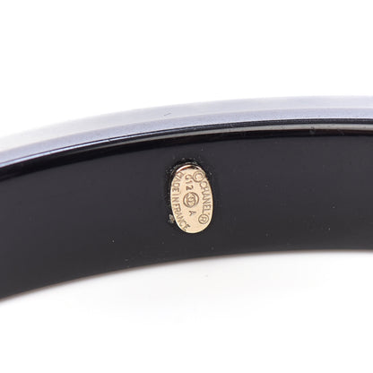 Chanel Resin Pearl CC Bangle Black 4 of 5