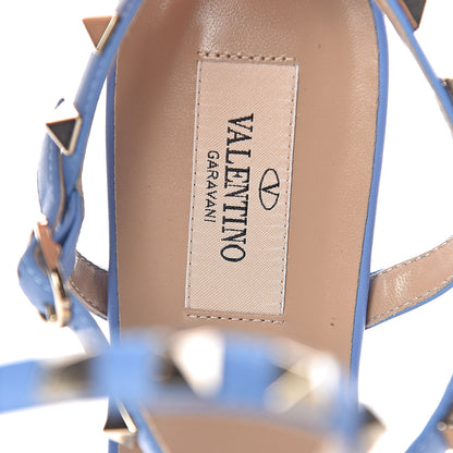 Valentino Garavani Calfskin Rockstud Gladiator Flat Sandals 37.5 Angel 6 of 8