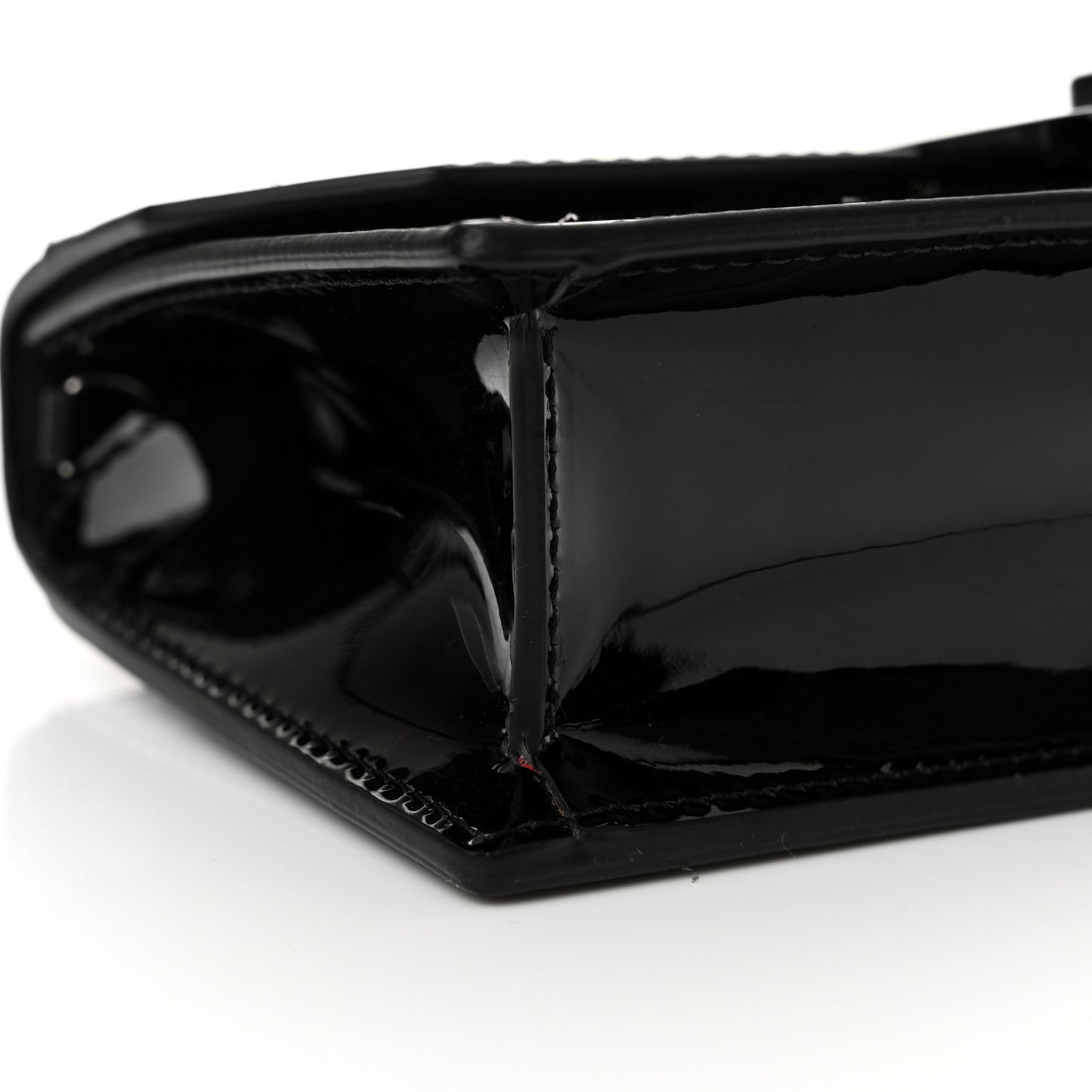 Patent Calfskin Mini Elisa Baguette Black