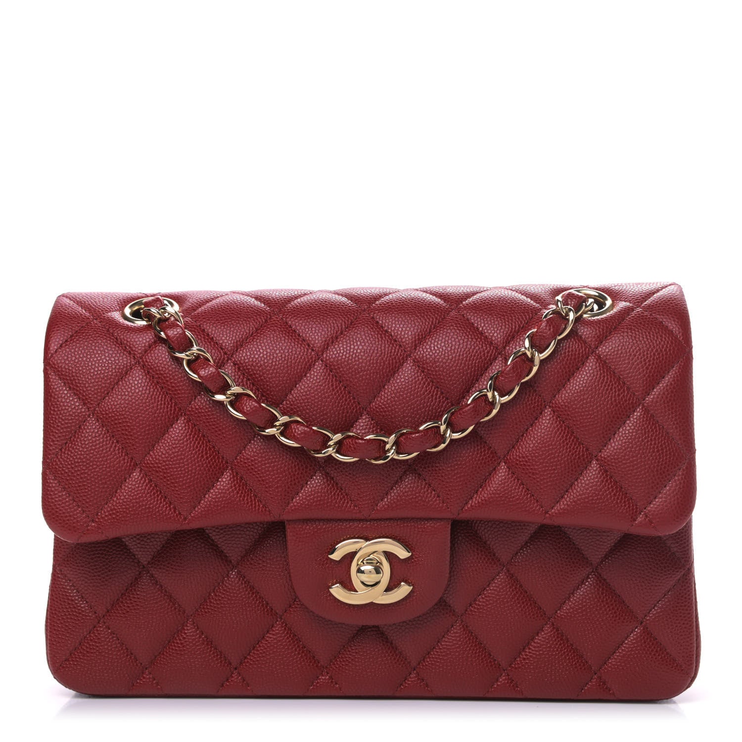 Chanel Caviar Quilted Small Double Flap Burgundy 1 of 6