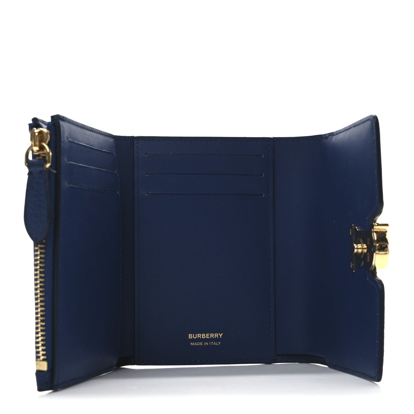 Grained Calfskin TB Compact Wallet Rich Navy