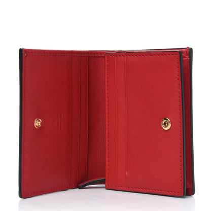 Gucci GG Supreme Monogram Apple Card Case Wallet Beige Multicolor Lobster Red 4 of 4