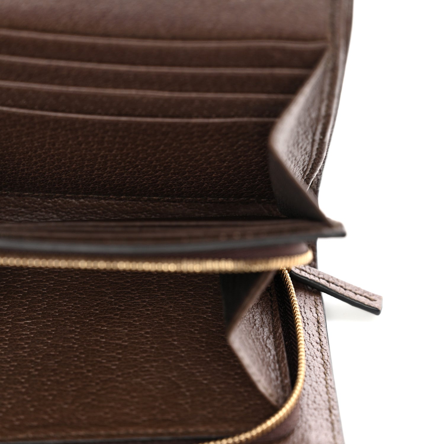 Gucci GG Supreme Monogram Textured Calfskin Web Ophidia Card Case Wallet Beige Ebony New Acero 5 of 8