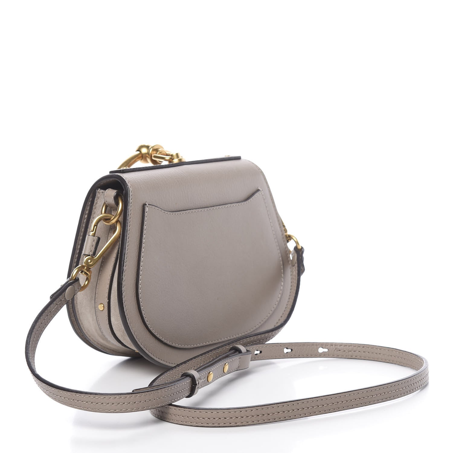 Chloe Calfskin Suede Small Nile Bracelet Bag Motty Grey 3 of 10