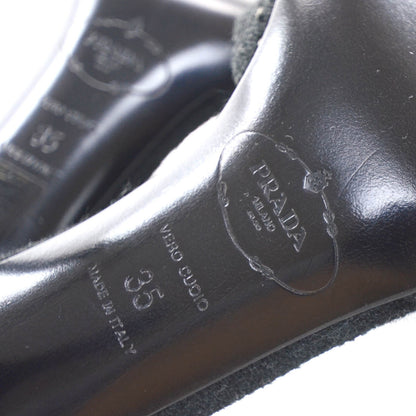 Prada Tweed Buckle Slides 35 Black 7 of 7