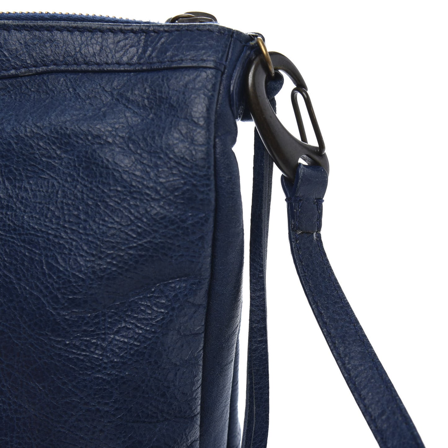 Agneau Classic Hardware Flat Crossbody Bleu Mineral