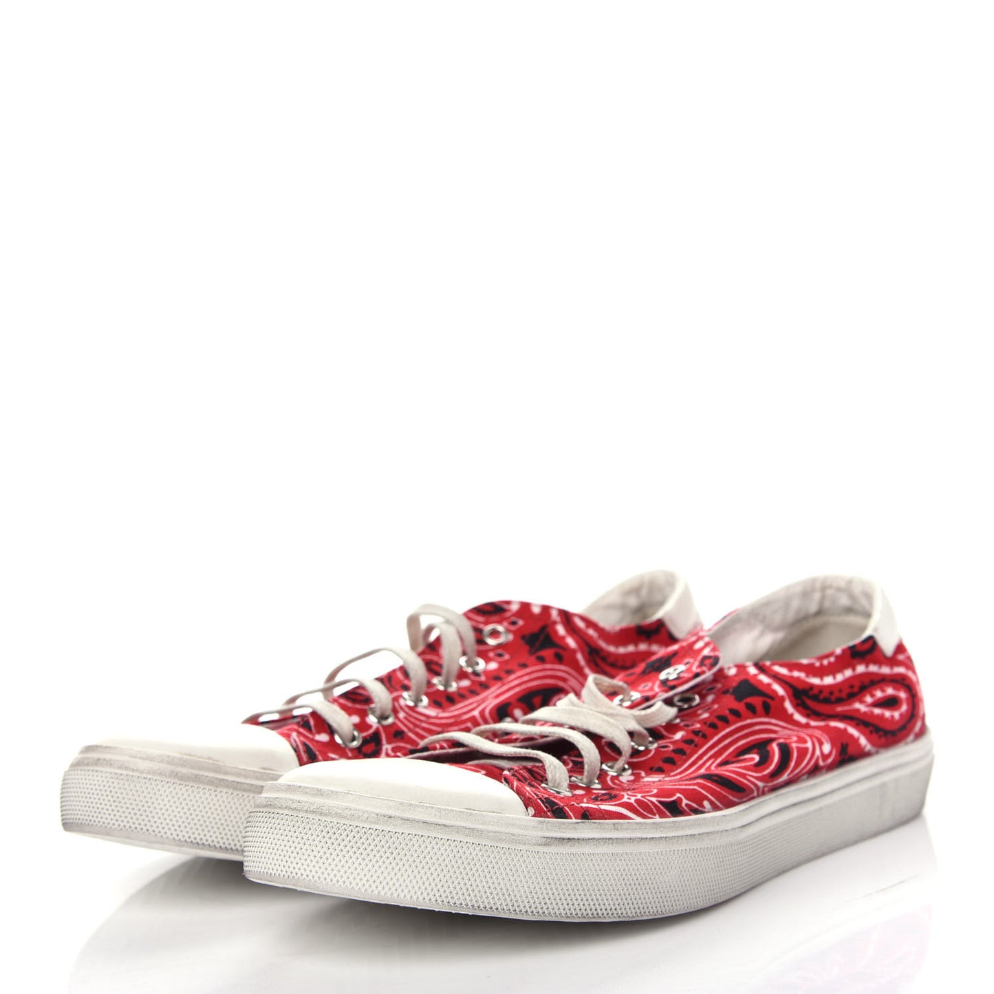 Canvas Bandana Print Bedford Low Top Sneakers 39.5 Red