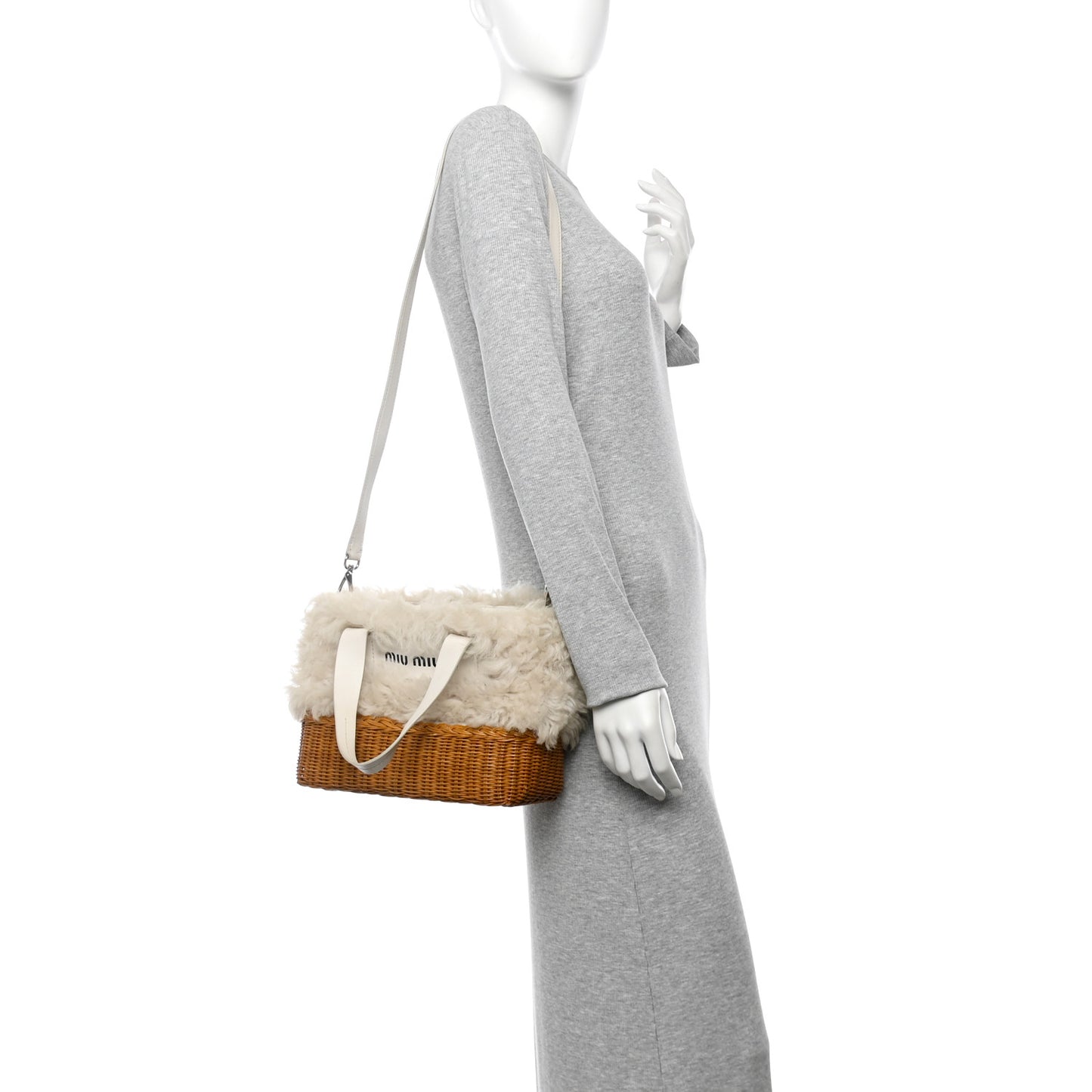 Montone Midolli Basket Bag White Miel