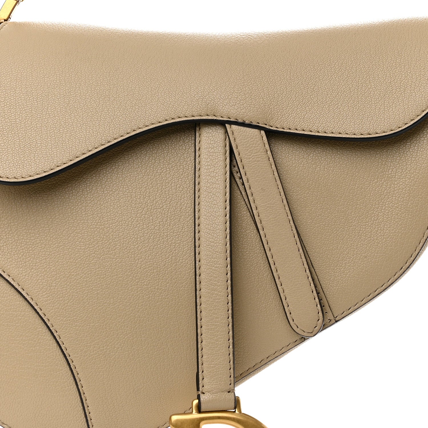 Christian Dior Grained Calfskin Saddle Bag Sand 7 of 9