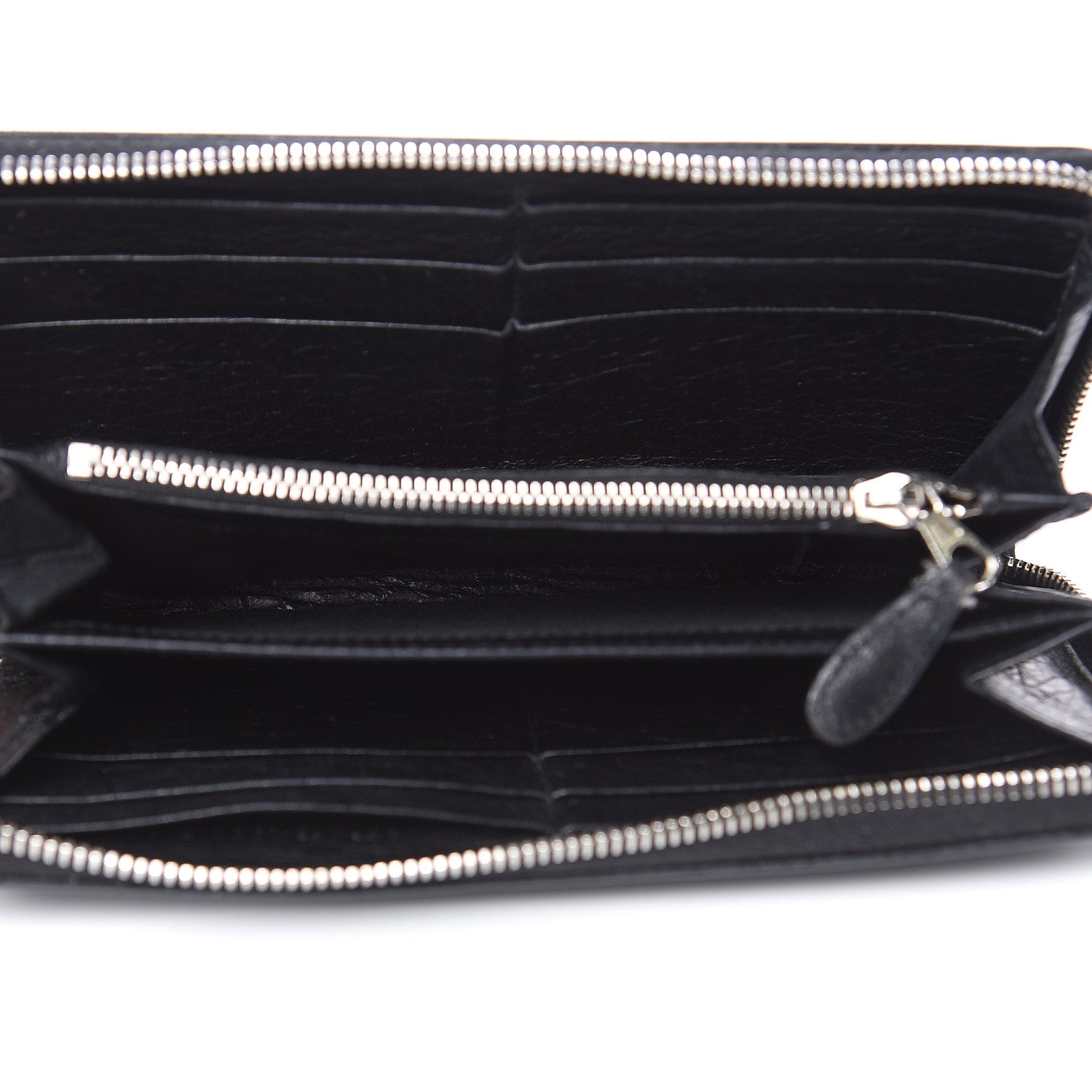 Balenciaga Agneau Giant 12 Silver Hardware Continental Zip Around Wallet Black 5 of 13