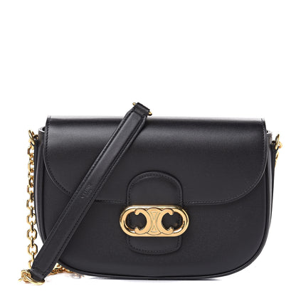 Celine Shiny Calfskin Medium Chain Maillon Triomphe Black 1 of 8