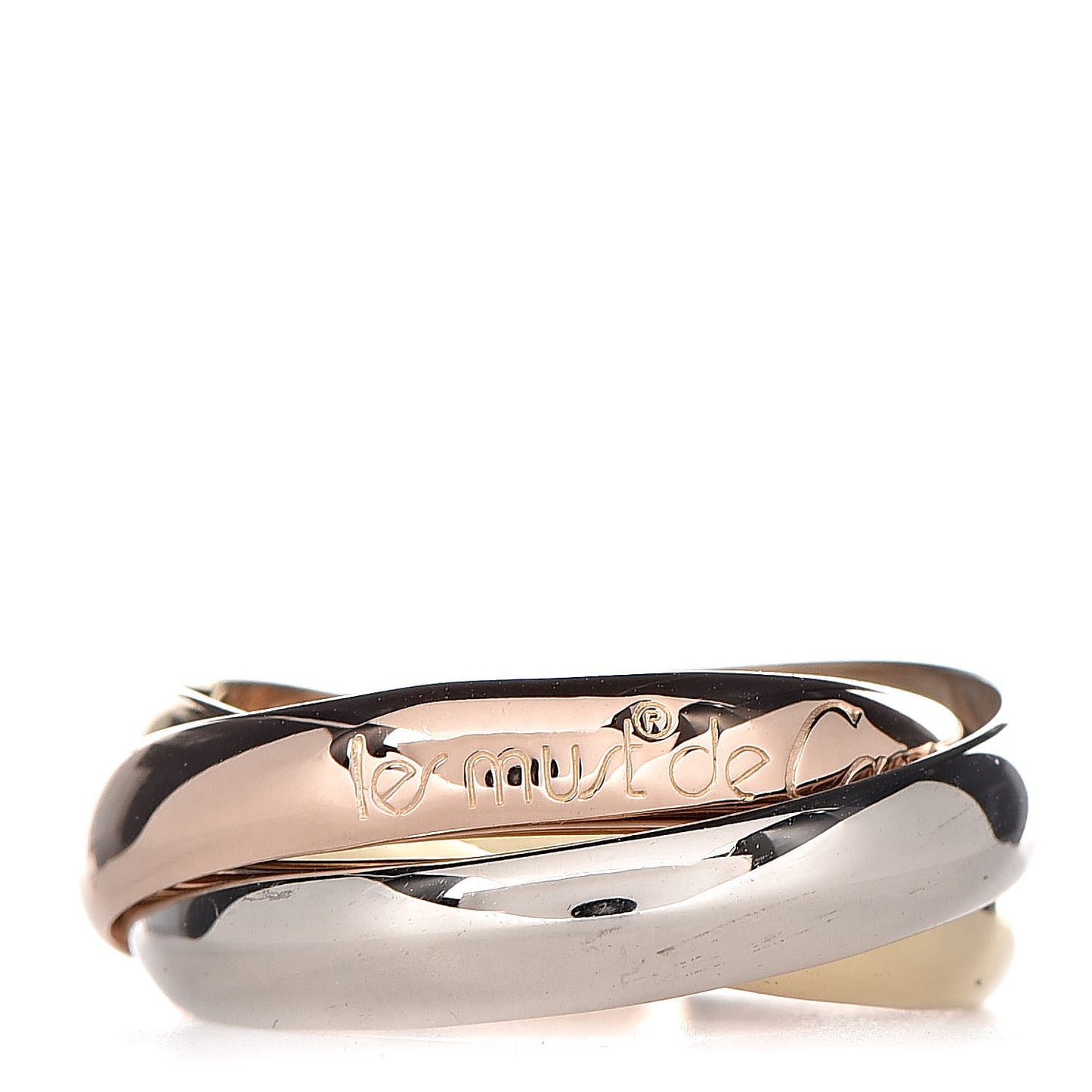 18K Pink Yellow White Gold Classic Les Must De Trinity Ring 50 5.25