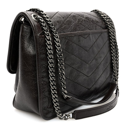 Saint Laurent Crinkled Calfskin Matelasse Monogram Medium Niki Chain Satchel Tulip 3 of 11