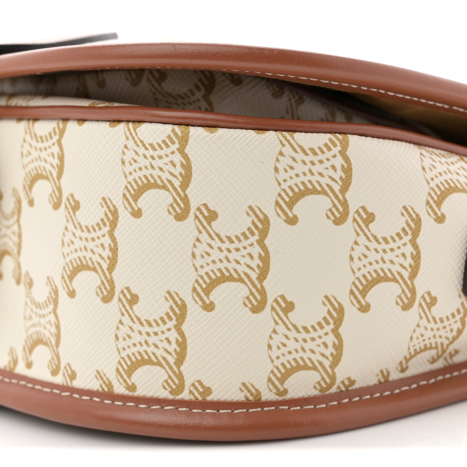 Celine Triomphe Canvas Medium Folco Bag White 9 of 11