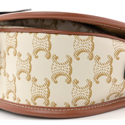 Celine Triomphe Canvas Medium Folco Bag White 9 of 11