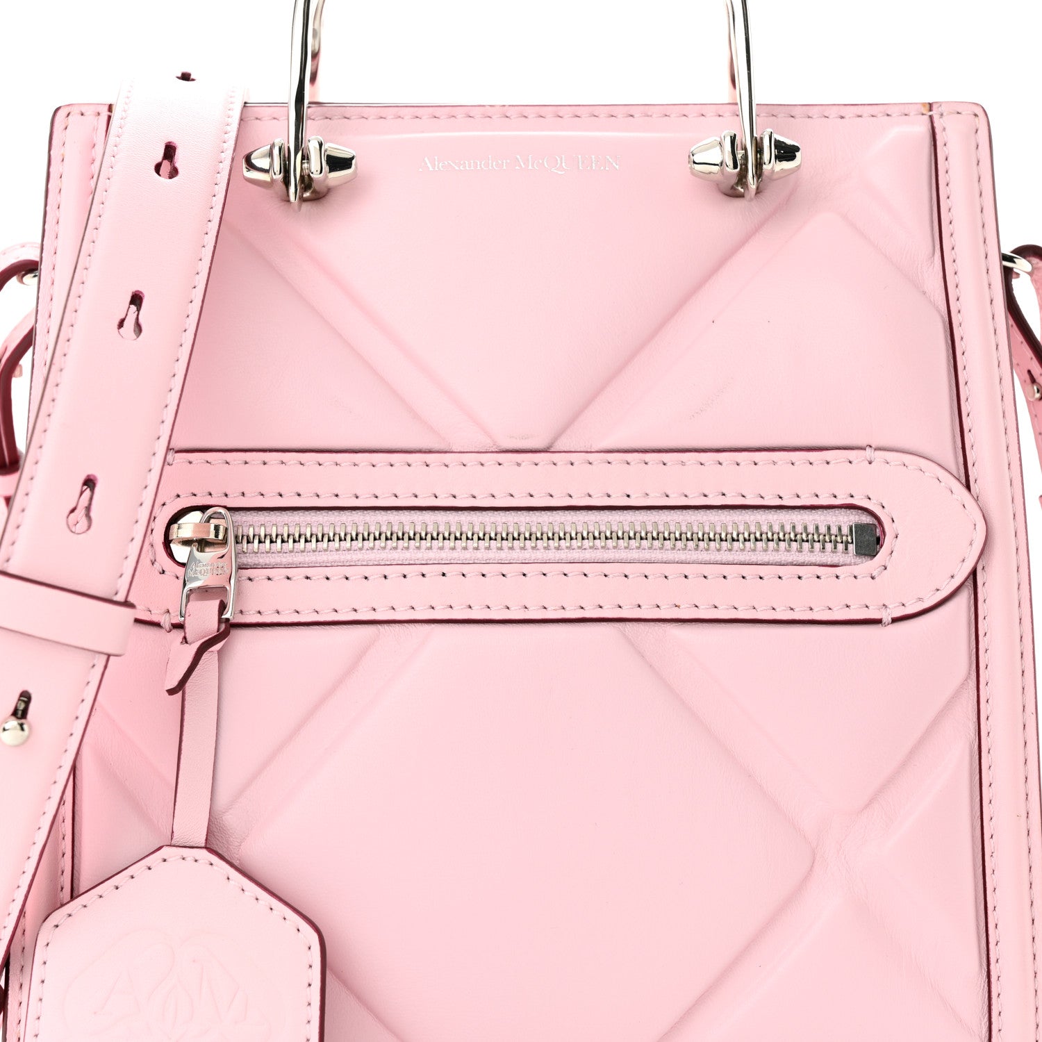 Alexander McQueen ALEXANDER MCQUEEN Calfskin Quilted The Short Story Shoulder Bag Pink 8 of 12