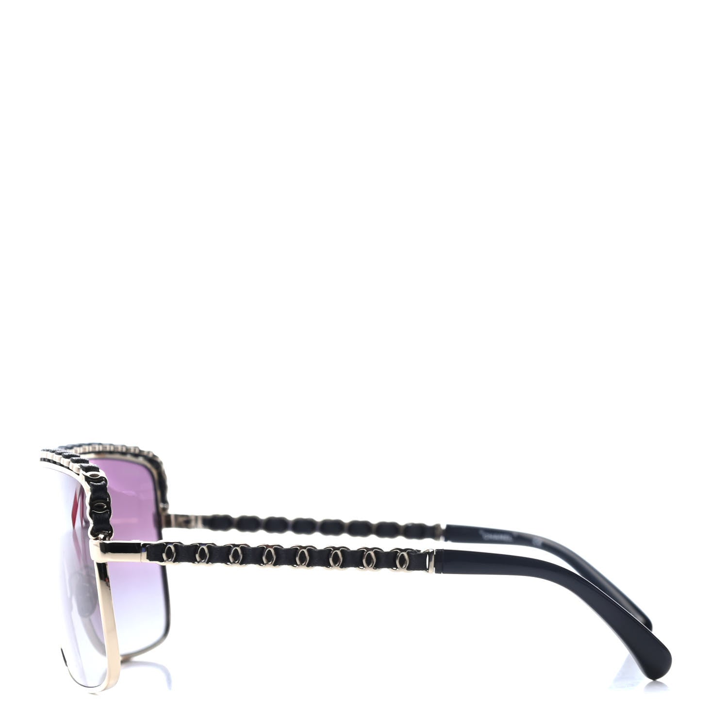 Chanel Metal Shield Sunglasses 71368 Grey Gold 3 of 4
