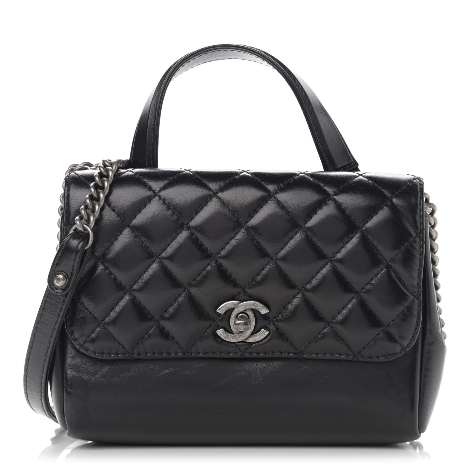 Chanel Glazed Calfskin Pilot Essentials Flap Black 1 of 12