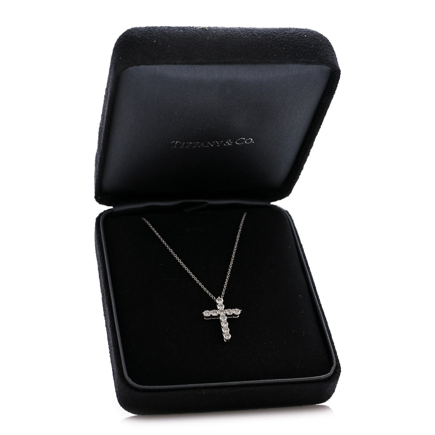 Tiffany Platinum Diamond Medium Cross Pendant Necklace 7 of 7