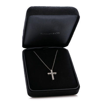 Tiffany Platinum Diamond Medium Cross Pendant Necklace 7 of 7