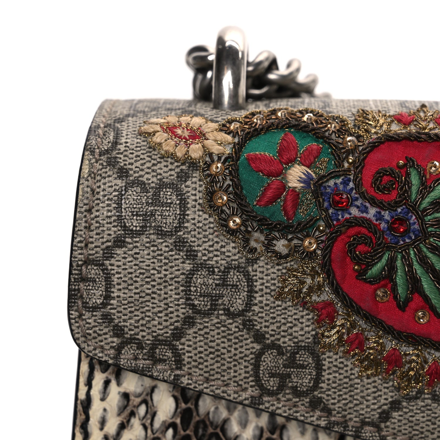 Gucci GG Supreme Monogram Elaphe Elephant Embroidered Small Dionysus Shoulder Bag 11 of 12
