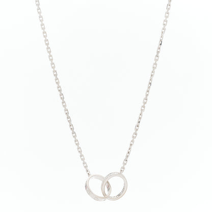 Cartier 18K White Gold Diamond Interlocking LOVE Necklace 3 of 10