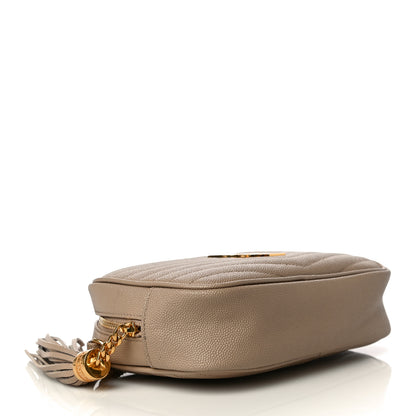 Saint Laurent Grain De Poudre Matelasse Monogram Mini Lou Camera Bag Dark Beige 4 of 10