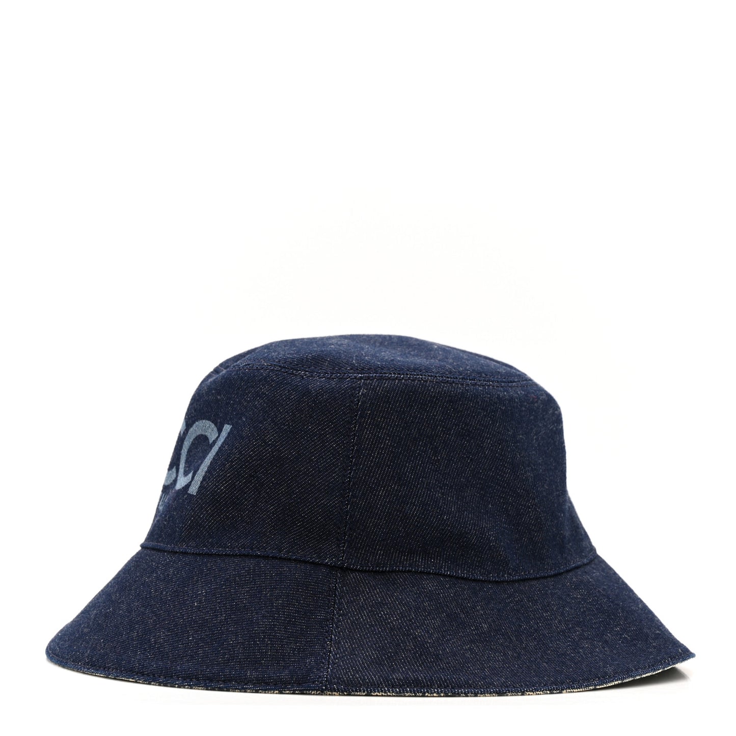 Lasered Denim GG Monogram Bucket Hat L Blue