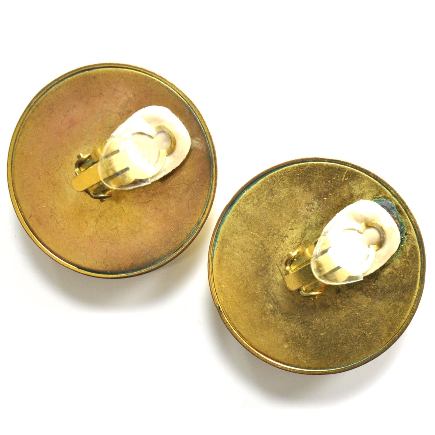 Chanel CC Clip On Earrings Black and Gold 3 of 4