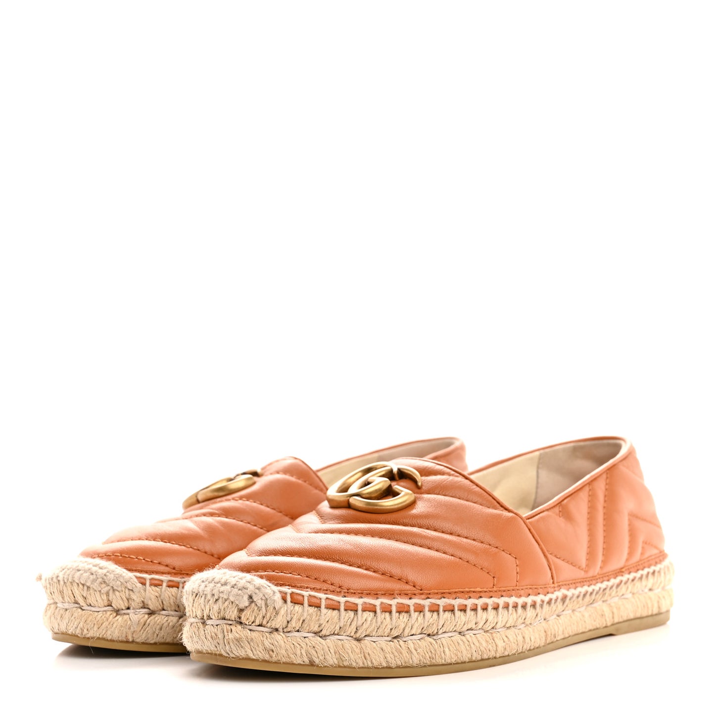 Nappa Matelasse GG Marmont Espadrilles 38.5 Cognac