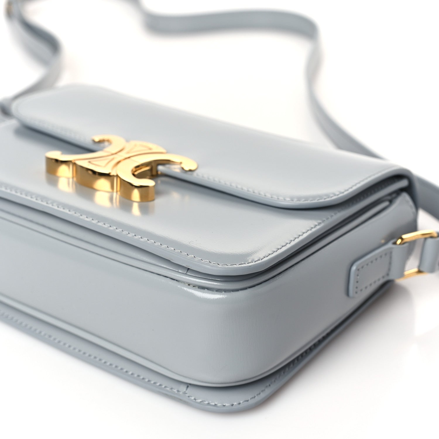 Celine Shiny Calfskin Teen Triomphe Pearl Blue 8 of 8