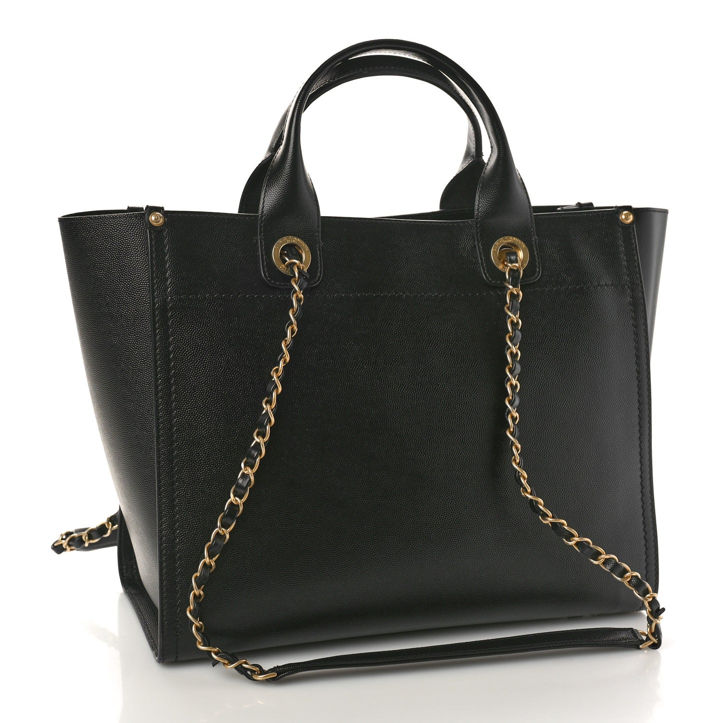 Caviar Small Studded Deauville Tote Black