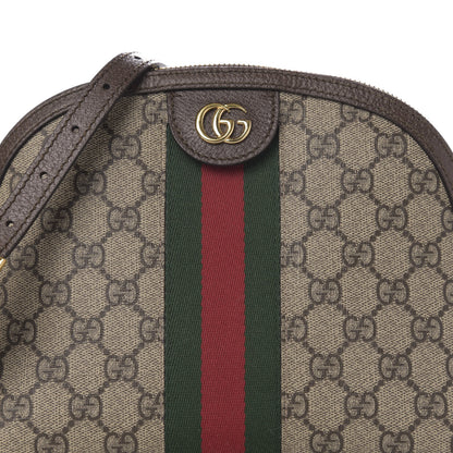 Gucci GG Supreme Monogram Textured Dollar Calfskin Web Small Ophidia Dome Shoulder Bag Beige Ebony New Acero 11 of 11