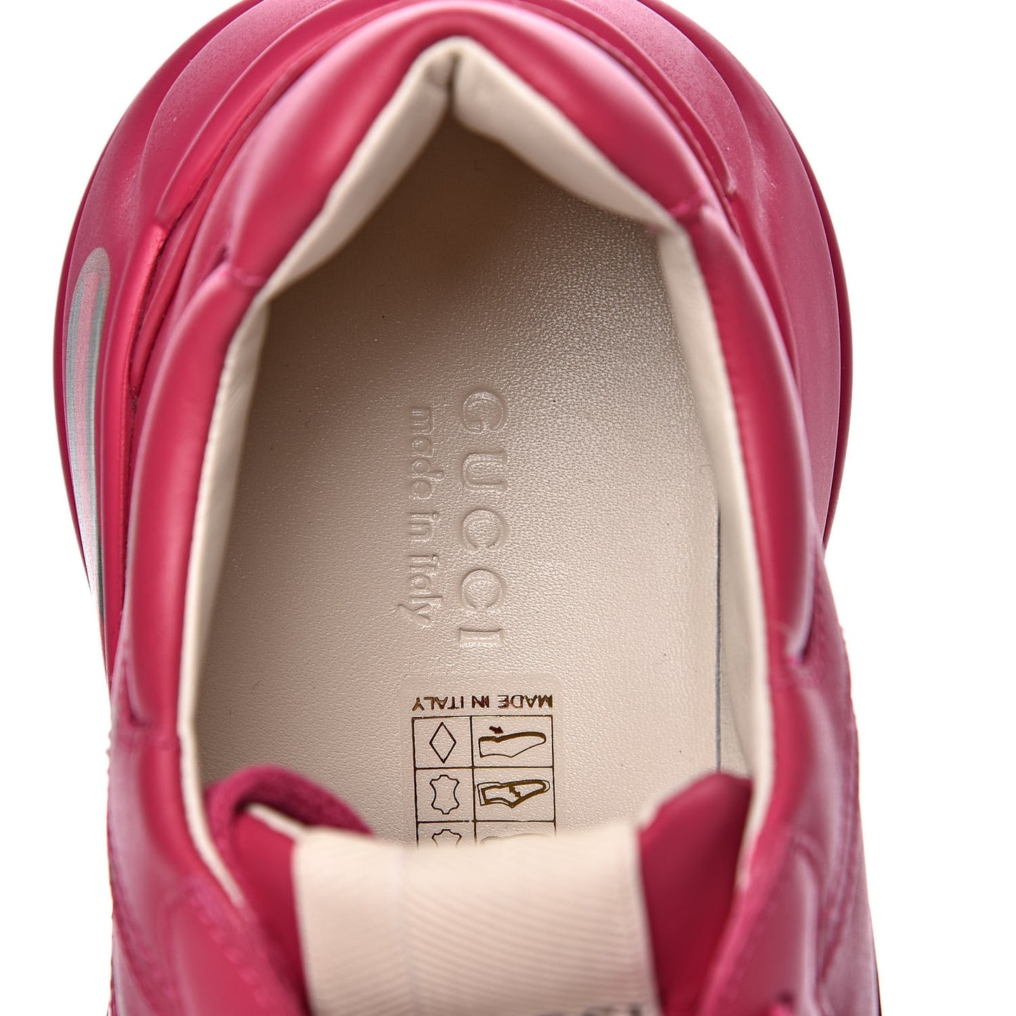 Calfskin Logo Womens Rhyton Sneakers 37.5 Box Pink