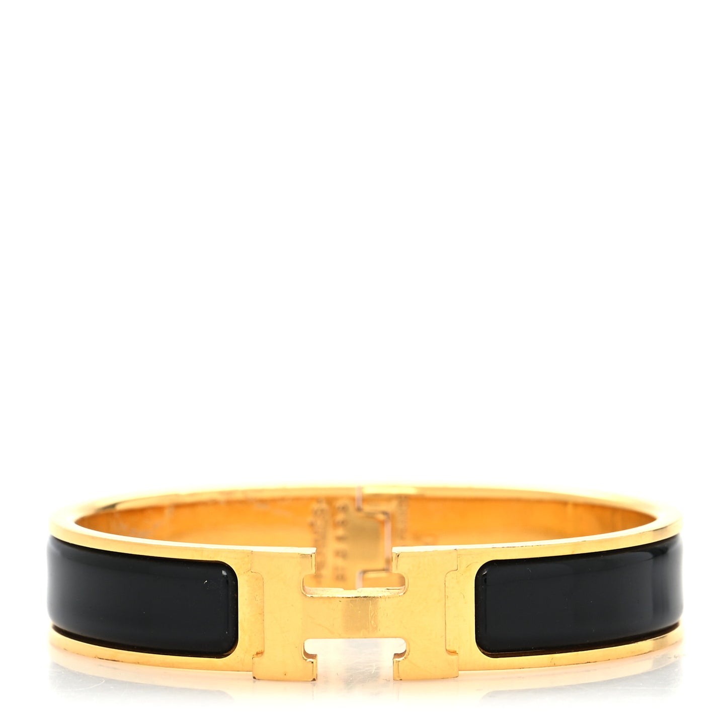 Enamel Narrow Clic Clac H Bracelet PM Black