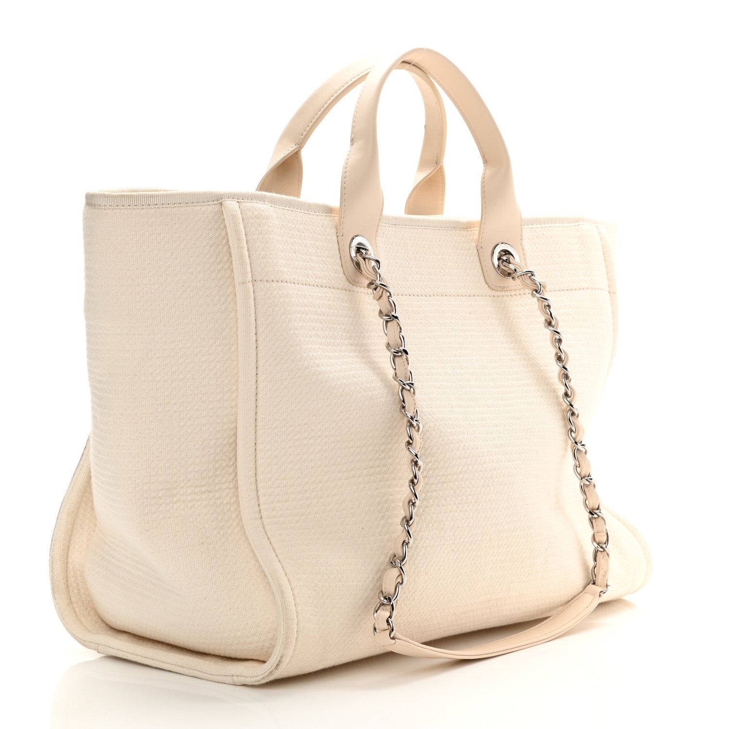 Chanel Canvas Medium Deauville Tote Beige 3 of 12