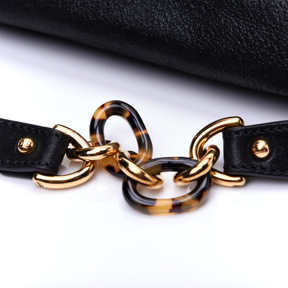 Fendi Vitello Savana Big Mama Baguette Black Tartaruga Natural 13 of 13